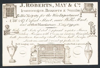 Cartão de comércio, J Roberts, May & Co de English School