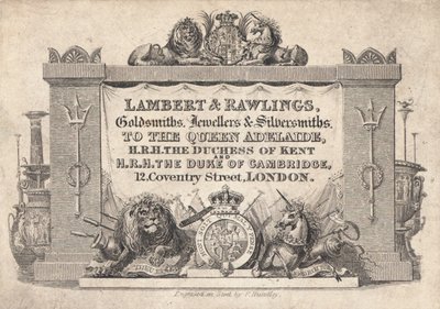 Cartão de comércio, Lambert & Rawlings de English School