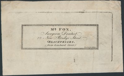 Cartão de comércio, o Sr. Fox de English School