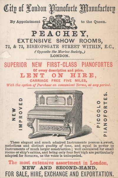 Cartão de comércio, Peachey de English School