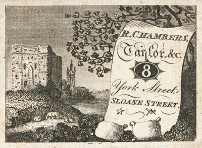Cartão de comércio, R Chambers de English School