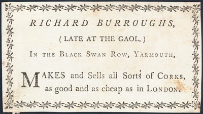 Cartão de comércio, Richard Burroughs de English School