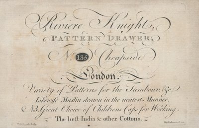 Cartão de comércio, Riviere Knight de English School