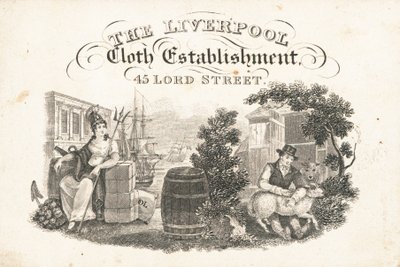 Cartão de comércio, The Liverpool Cloth Establishment de English School
