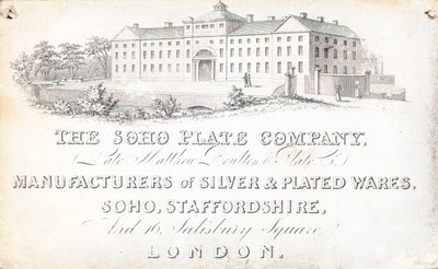 Cartão de comércio, The Soho Plate Company de English School