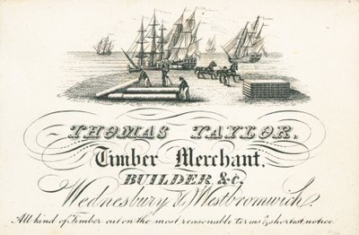 Cartão de comércio, Thomas Taylor de English School