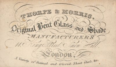 Cartão de comércio, Thorpe e Morris de English School