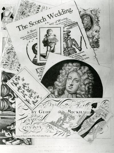Cartão comercial, gravado por George Bickman (gravura) de English School
