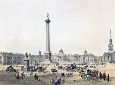 Trafalgar Square com a National Gallery e a Igreja St Martins de English School