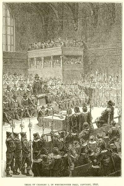 Prova de Carlos I em Westminster Hall, janeiro de 1649 de English School