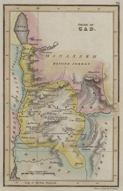 Tribe of Gad (gravura colorida) de English School
