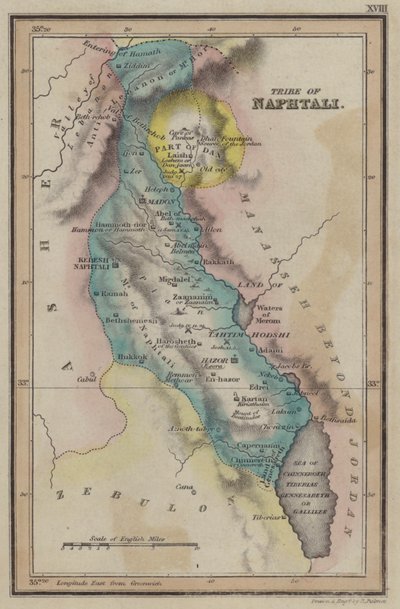 Tribe of Naphtali (gravura colorida) de English School