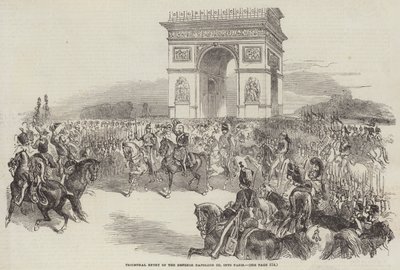Entrada triunfal do Imperador Napoleão III em Paris (gravura) de English School