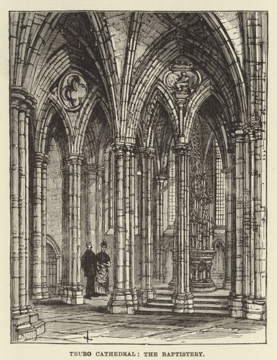 Truro Cathedral, o batistério de English School