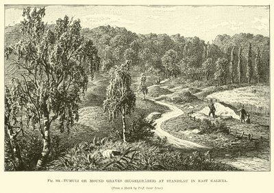 Tumuli ou Mound Graves (Hugelgraber) em Stanislau na Galiza Oriental de English School