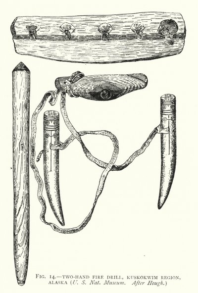 Exercício de duas mãos, Região de Kuskokwim, Alasca (litho) de English School