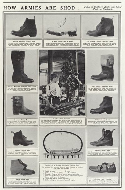 Tipos de botas de soldados agora sendo feitas na Inglaterra de English School