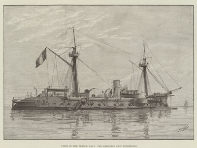 Tipos da Marinha Francesa, o Navio Blindado Duguesclin (gravura) de English School
