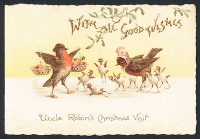 Visita de Natal do tio Robins, cartão de Natal de English School