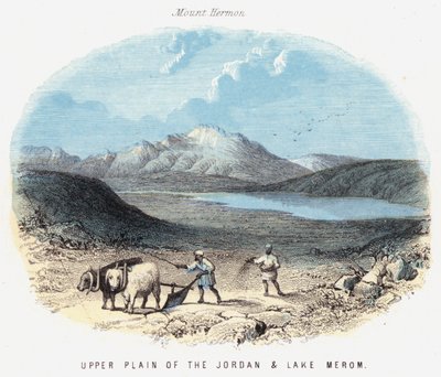 Planície Alta do Jordão e Lago Merom (gravura colorida) de English School
