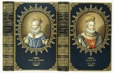 Conjunto de capa superior, com dois retratos ovais de Ana da Áustria e Luís XIII, 1865 de English School