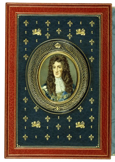 Capa superior, com retrato oval em miniatura de Carlos II, 1902 de English School