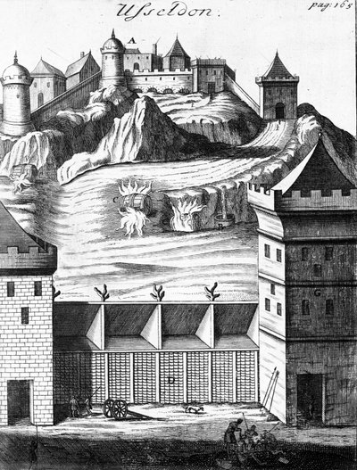 Usseldon, ilustração para &39;Os comentários de Júlio César sobre suas guerras na Gália e a guerra civil com Pompeu&39; traduzida para o inglês por Martin Bladen, publicada em 1706 de English School