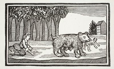Valentim e Orson, ilustração dos Chapu-livros do século XVIII por John Ashton, bar. 1882 de English School