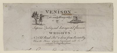 Vendedor Venisor, Wrights, cartão de comércio de English School