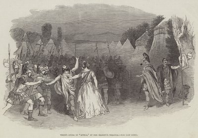 Ópera de Verdi "Attila", no Teatro de Sua Majestade, a Última Cena (gravura) de English School