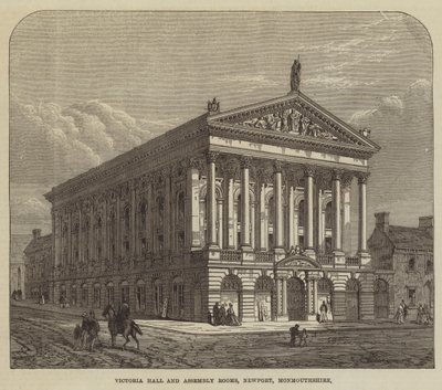 Victoria Hall and Assembly Rooms, Newport, Monmouthshire (gravura) de English School