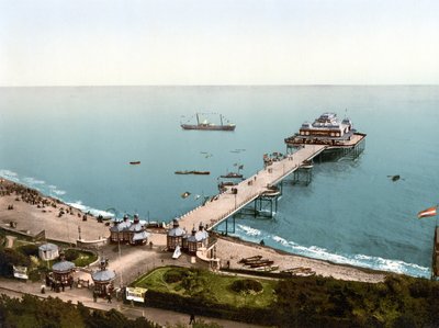 Cais Victoria, Folkestone (foto colorida à mão) de English School