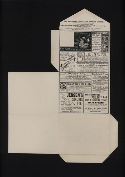 Papel de carta meio-penny vitoriano (litho) de English School
