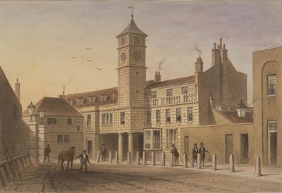 Vista da Casa da Ponte em Bridge Yard, Tooley Street, 1846 (wc no papel) de English School