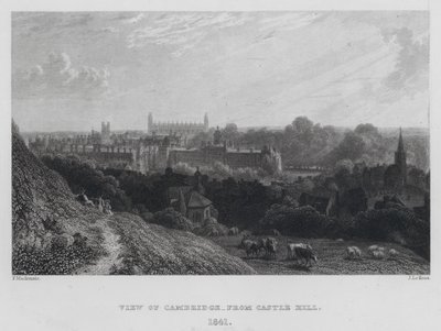 Vista de Cambridge, de Castle Hill (gravura) de English School