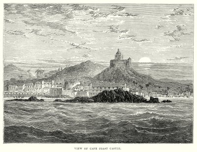 Vista do Castelo de Cape Coast (gravura) de English School