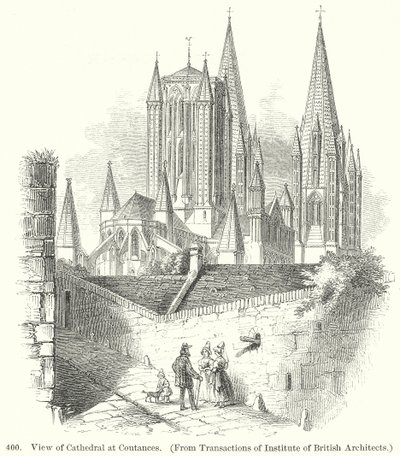 Vista da catedral de Coutances (gravura) de English School
