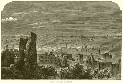 Vista, de, Dudley, por, noturna de English School
