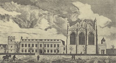 Vista do Eaton College em Buckinghamshire, 1779 (gravura) de English School