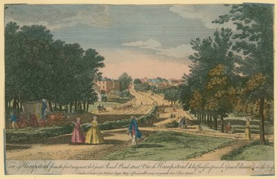 Vista, de, hampstead, de, a, footway, perto, a, grande estrada, lagoa, rua de English School