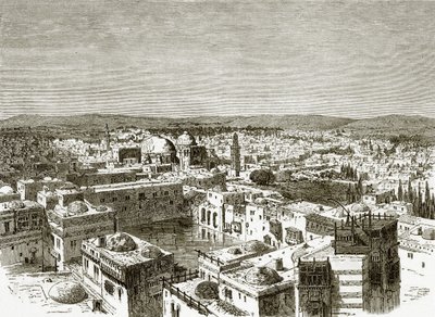 Vista de Jerusalém de sobre a piscina de Ezequias de English School
