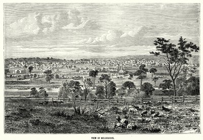Vista de Melbourne (gravura) de English School