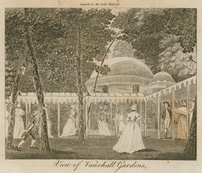Vista, de, Vauxhall, jardins, londres de English School