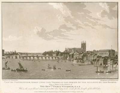 Vista de Westminster, no período da construção da ponte de English School