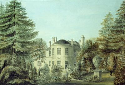 Vista de uma Villa do Século XVIII, c.1790 (wc no papel) de English School