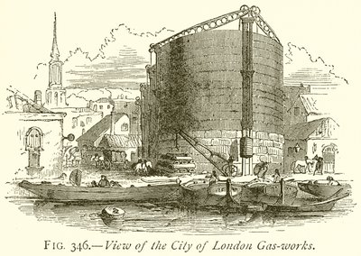 Vista da cidade de Londres Gas-Works de English School