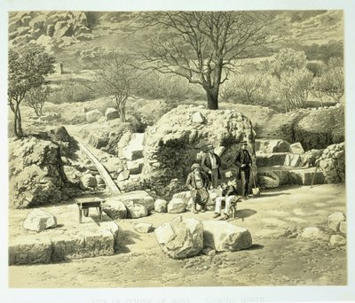 Vista do Templo de Marte, de A History of Disoveries em Helicarnassus, Cnidus, & Branchidae, de Charles Thomas Newton (1816-94), publicado em 1862 de English School
