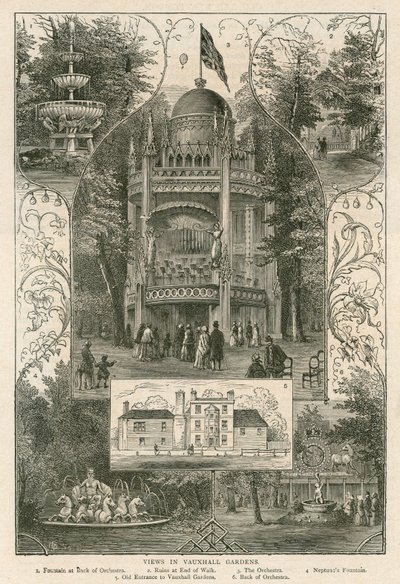 Vistas em Vauxhall Gardens, Londres de English School