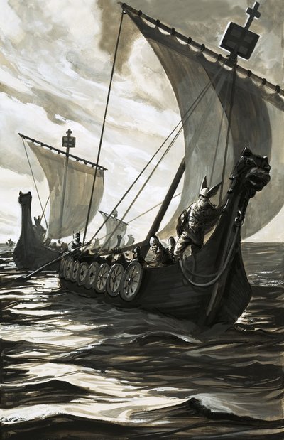 Barcos longos vikings de English School
