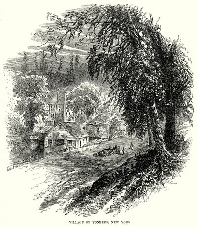 Aldeia de Yonkers, Nova Iorque (gravura) de English School